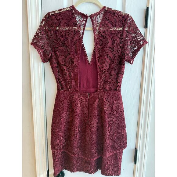 WAYF Women’s Lace Minidress in Burgundy size Small - Picture 10 of 11